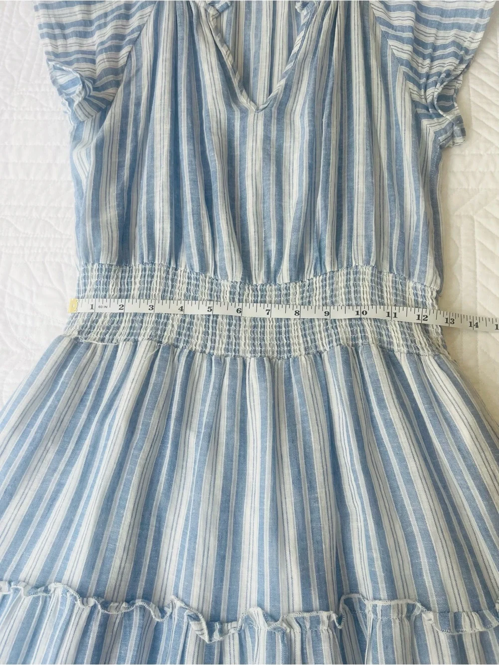 ๐๏ธ Rails Blue and White Striped Maxi Dress - Picture 3 of 7